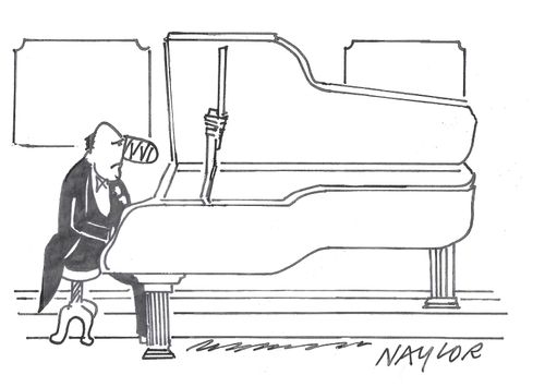 The hazards of being a pianist with a big nose.