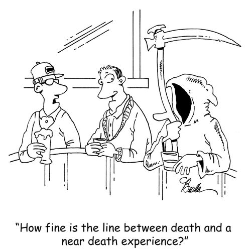 "How fine is the line between death and a near death experience?"