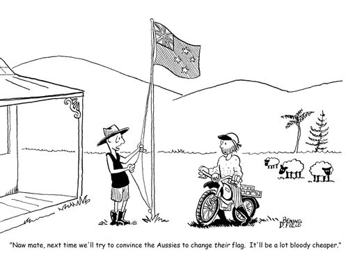 "Naw mate, next time we'll try to convince the Aussies ot change their flag. It'll be a lot bloody cheaper."