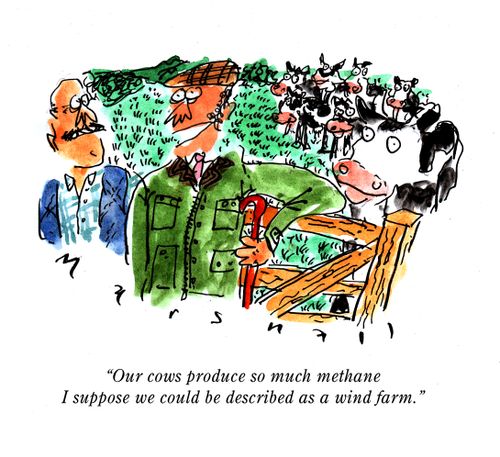 "Our cows produce so much methane I suppose we could be described as a wind farm."