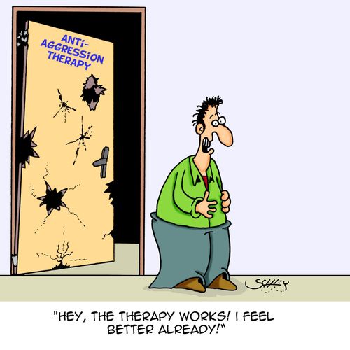 "Hey, the therapy works! I feel better already!"