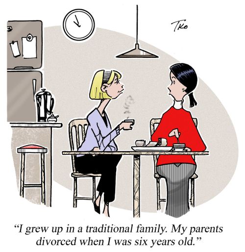 "I grew up in a traditional family. My parents divorced when I was six years old."