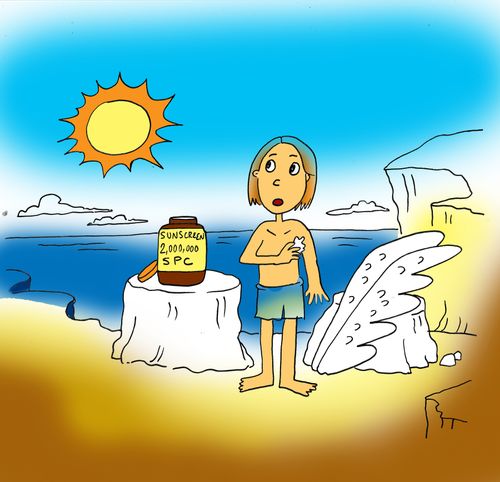 Icarus puts on Sun Cream