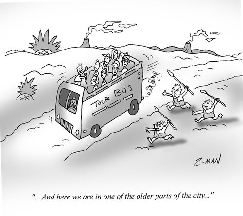 "....And here we are in one of the older parts of the city..."