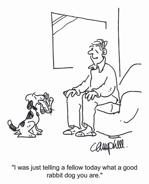 "I was just telling a fellow today what a good rabbit dog you are."