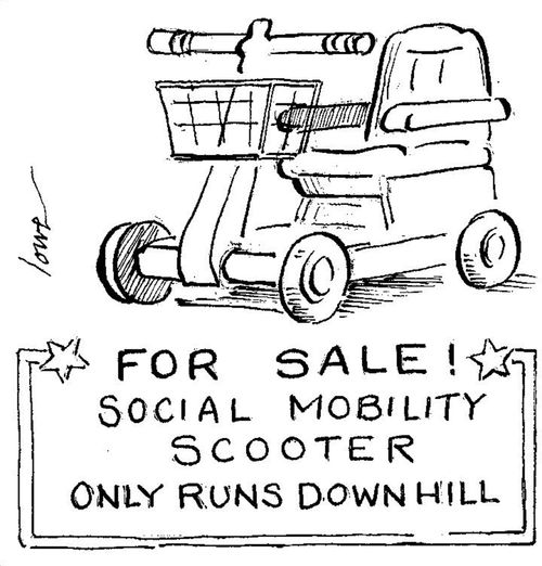 For Sale! Social mobility scooter only runs downhill.