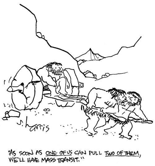 "As soon as one of us can pull two of them, we'll have mass transit."