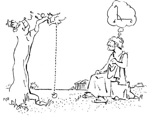 Apple falls - ancient Greek envisions right angle.