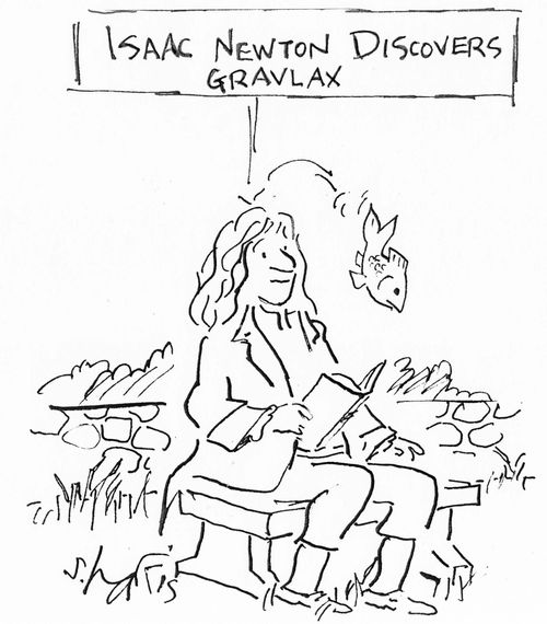 Isaac Newton Discovers Gravlax