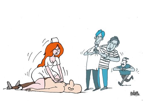 Sexy nurse attracts heart attack patients.