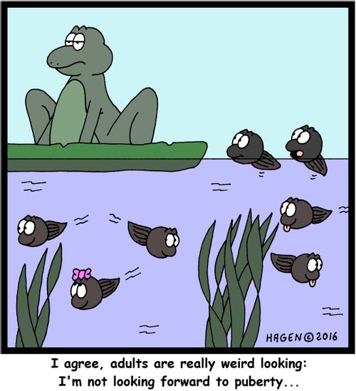 "I agree, adults are really weird looking: I'm not looking forward to puberty..."