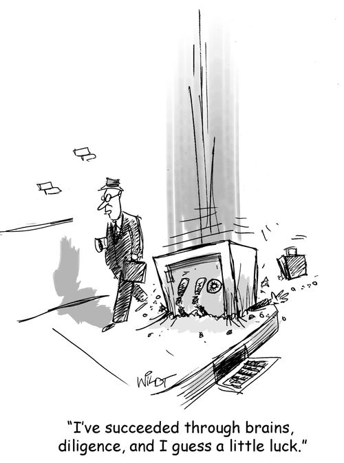 "I've succeeded through brains, diligence, and I guess a little luck."