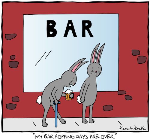 "My bar hopping days are over."