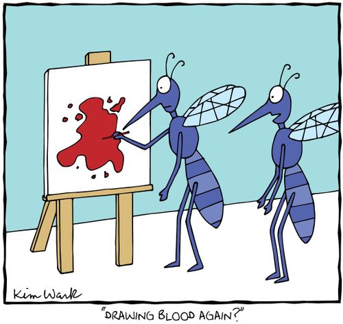 "Drawing blood again?"