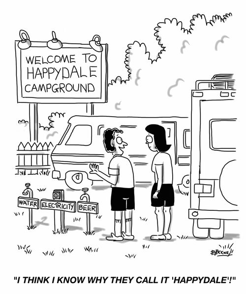 "I think I know why they call it 'Happydale'!"