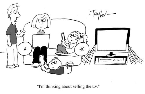 "I'm thinking about selling the t.v."