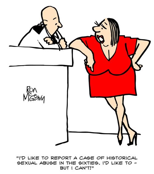 "I'd like to report a case of historical sexual abuse in the sixties. I'd like to - but I can't!"