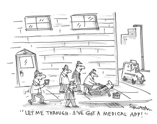 "Let me through. I've got a medical app!"