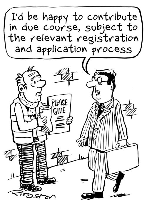 "I'd be happy to contribute in due course, subject to the relevant registration and application process."