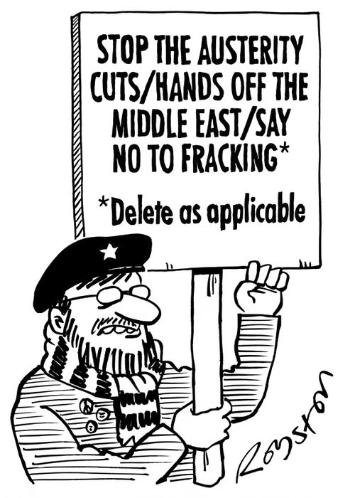 Stop the Austerity Cuts/Hands Off the Middle East/Say No to Fracking.