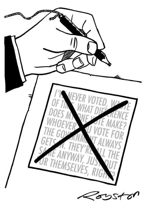 Crossing out typical voter apathy and excuses
