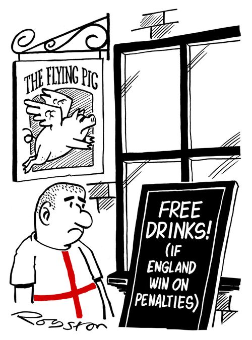 Free drinks (If England win on penalties).