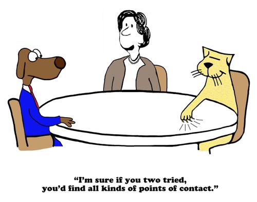 "I'm sure if you two tried, you'd find all kinds of points of contact."