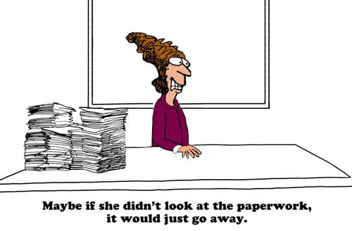 Maybe if she didn't look at the paperwork, it would just go away.
