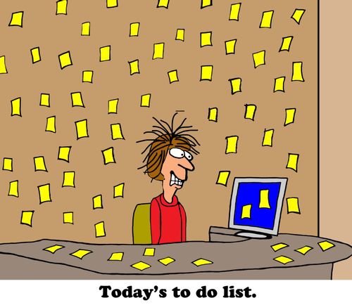 Today's to do list.