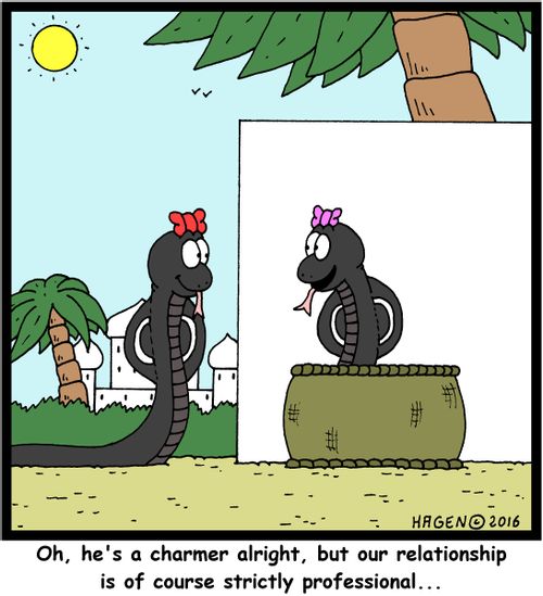 "Oh, he's a charmer alright, but our relationship is of course strictly professional..."