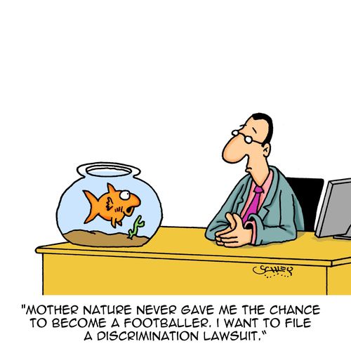 "Mother Nature never gave me the chance to become a footballer. I want to file a discrimination lawsuit."