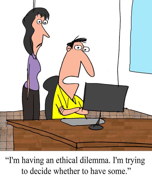 "I'm having an ethical dilemma. I'm trying to decide whether to have some."
