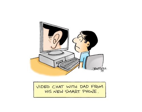 Video Chat with Dad from his new smart phone.