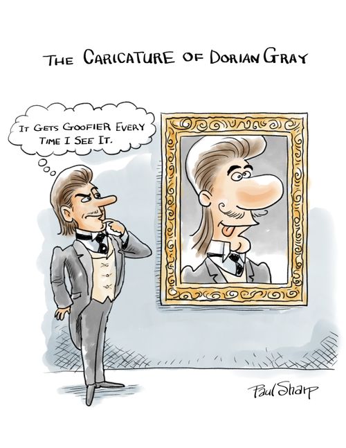 The caricature of Dorian Gray