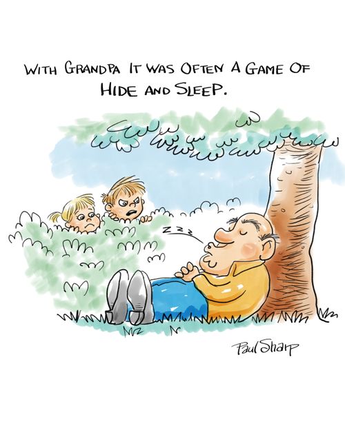 With Grandpa it was often a game of hide and sleep.