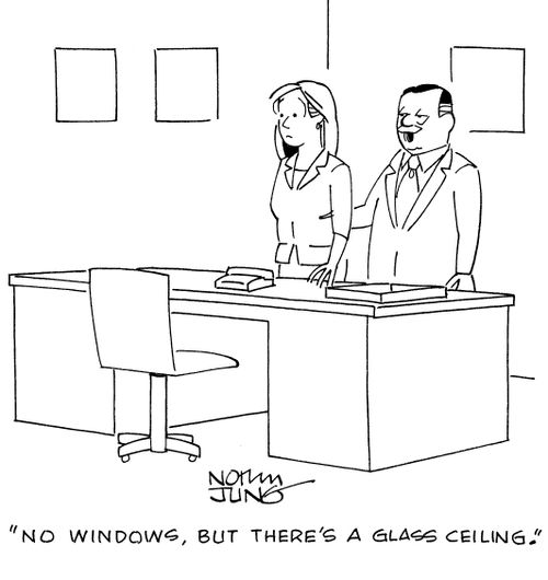 "No windows, but there's a glass ceiling."