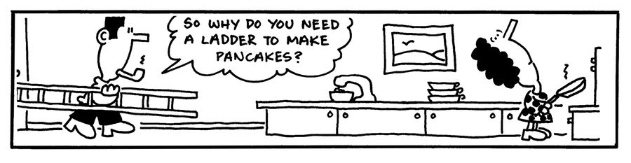 "So why do you need a ladder to make pancakes?"