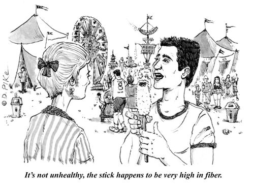 "It's not unhealthy, the stick happens to be very high in fiber."