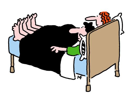 Extra foot in bed.