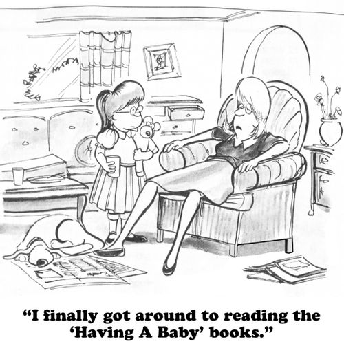 "i finally got around to reading the 'Having A Baby' books."
