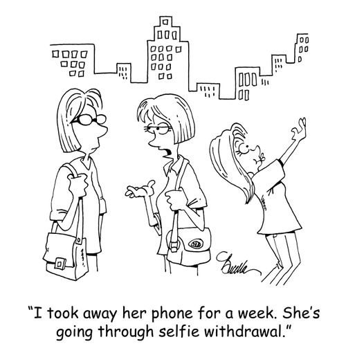 "I took away her phone for a week. She's going through selfie withdrawal."