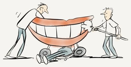 Dentists perform pit stop on a smile.