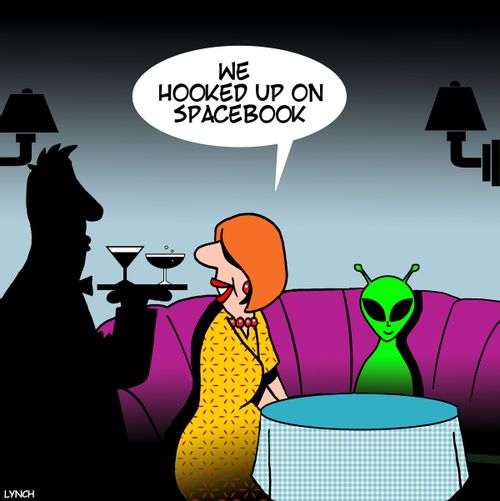 "WE hooked up on spacebook."