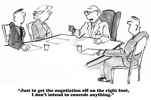"Just to get the negotiations off on the right foot, I don't intent to concede anything."