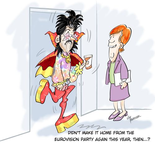 "Didn't make it home from the Eurovision party again this year, then...?"