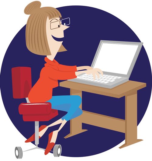 Lady on computer