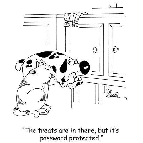 "The treats are in there, but it's password protected."