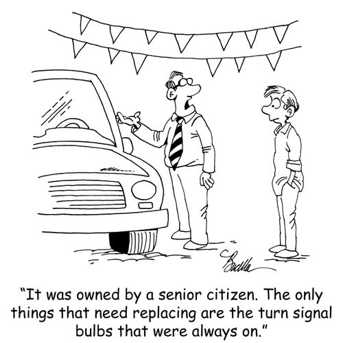 "It was owned by a senior citizen. The only things that need replacing are the turn signal bulbs that were always on."