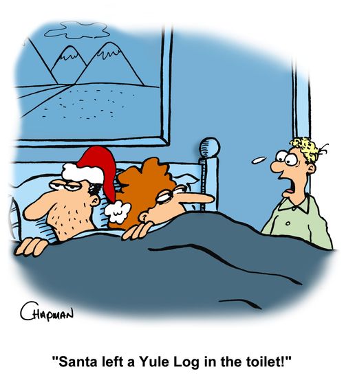 "Santa left a Yule Log in the toilet!"