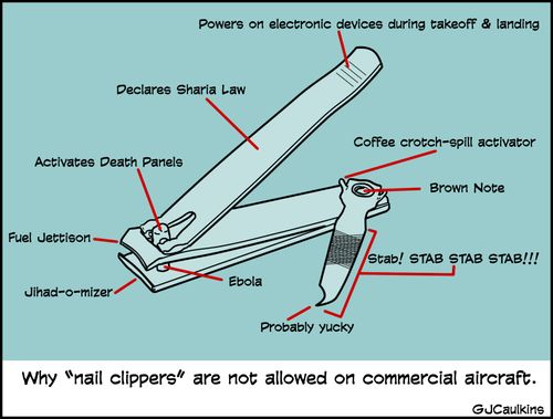 Why nail clipper are not allowed on commercial aircraft.